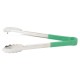 12" Utility Tong, PP Hdl, S/S, Green - 6/Case