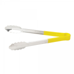 12" Utility Tong, PP Hdl, S/S, Yellow - 12/Case