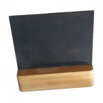 3.5" x 4" Black Board  with reclaimed teak wooden holder