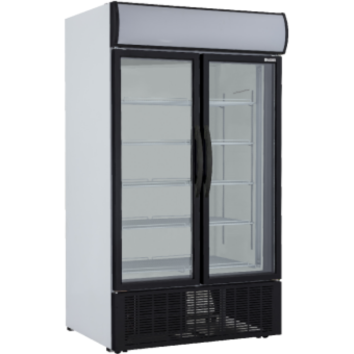 891 Ltr Double Glass Door Upright Cooler - 1/CASE