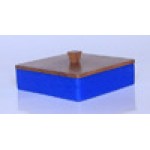 Amenity box - Resin in blue color Wooden lid in natural color