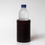 Bottle holder - teak grid horizontal walnut color