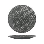 23cm Plate, Drizzle, Remark Grey With White - 24/Case