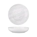 15.5cm Round V-Bowl, Drizzle, Remark White With Grey - 36/Case