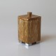 Cotton bud container - teak white wash - stainless feet
