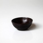 Peanut bowl - teak grid horizontal walnut color