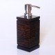 Shampoo/soap dispenser - teak river motif - rattan brown color stainless pump