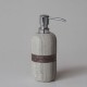 Grey stone Shampoo/soap dispenser with copper inlay - stainlees pump