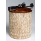 Round ice bucket - teak carving slatted natural color