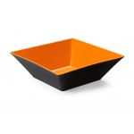 5.7 qt. Square Bowl, Orange/Black, Melamine  - 3/Case