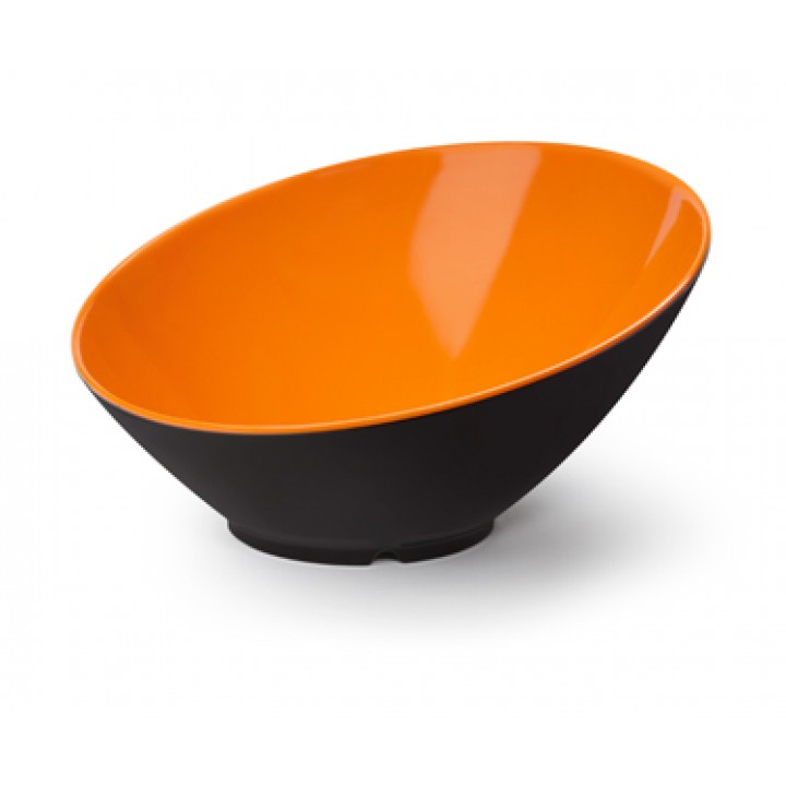 24 oz. Cascading Bowl, Orange/Black, Melamine  - 6/Case