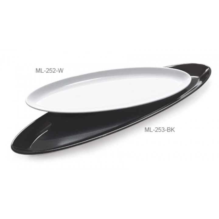 20 oz. Oval Platter, Black, Melamine  - 12/Case