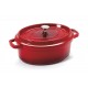 3.5 qt. Induction Ready Oval Dutch Oven w/ Lid, Red with Black Interior, Cast Alum  - 1/Case