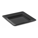 12'' Square Plate, Black, Melamine  - 12/Case