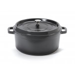 6.5 qt. Induction Ready Round Dutch Oven w/ Lid, Gray with Black Interior, Cast Alum  - 1/Case