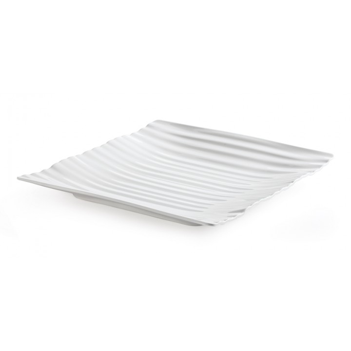7'' Square Plate, White, Melamine  - 12/Case