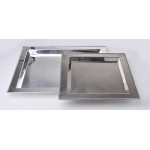 14'' Stainless Steel Square Tray w/ Mirror Finish, Stainless Steel  - 1/Case