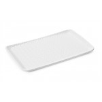 12''x7'' Rectangular Platter, White w/ Weave Texture, Melamine  - 12/Case
