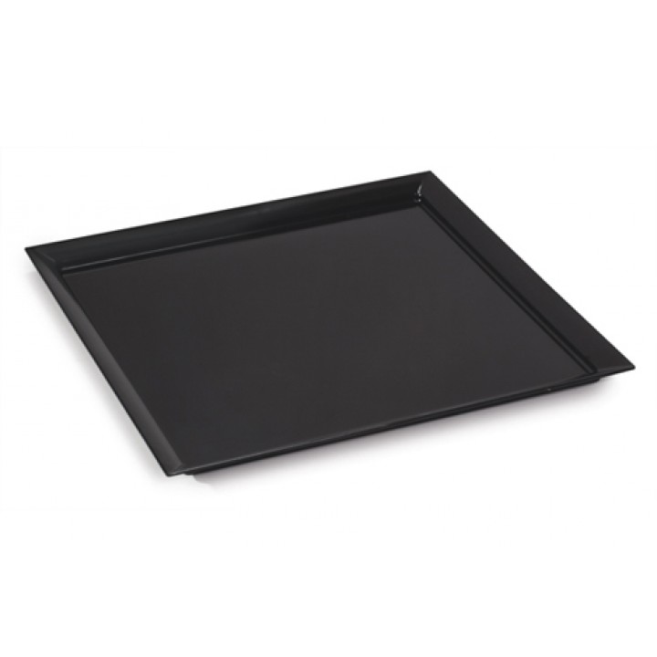 24'' Square Display Plate, Black, Melamine  - 1/Case