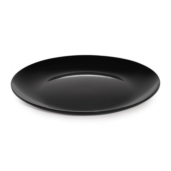 24'' Round Display Plate, Black, Melamine  - 1/Case