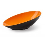 1.1 qt. Oval Cascading Bowl, Orange/Black, Melamine  - 6/Case