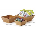 1.5 qt. Square Bamboo Bowl Set w/Liner, Bamboo, Bamboo, Pet  - 1/Case