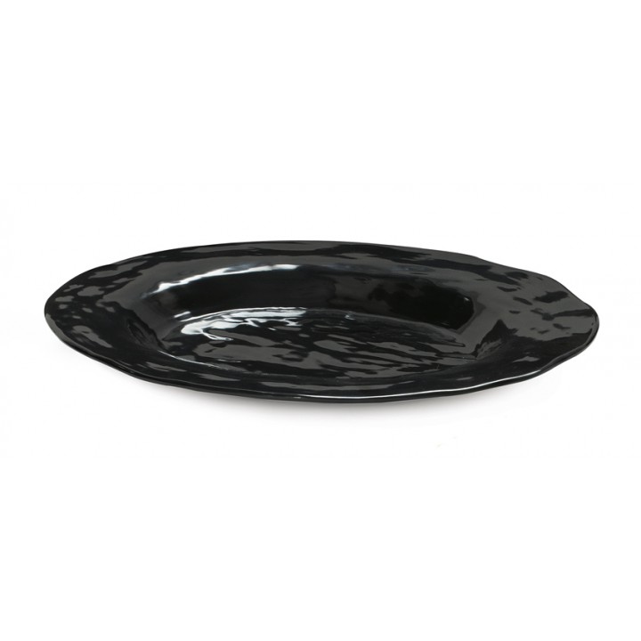 21''x15'' Oval Platter, Black, Melamine  - 3/Case