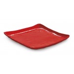 13.75'' Square Plate, Red, Melamine  - 3/Case