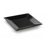 10'' Square Plate, Black, Melamine  - 12/Case