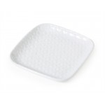 6'' Square Plate, White w/ Weave Texture, Melamine  - 24/Case