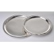 12'' Stainless Steel Round Tray w/ Mirror Finish, Stainless Steel  - 1/Case