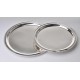 15'' Stainless Steel Round Tray w/ Mirror Finish, Stainless Steel  - 1/Case