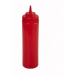 16 Oz. Squeeze Bottles, Wide Mouth, Red - 6/Case