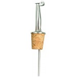 Classic Metal Pourer w/ Tapered Spout, Hinged Cap,Natural Cork