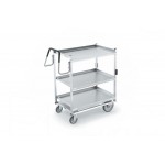 3-Shelf— Standard Heavy-Duty Stainless Steel Cart with Standart Lower Shelf. Height between shelves lover 38.1 cm, 38.1 upper