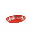 10.25" x 6.75" x 2" Fast Food Baskets, Oval, Red - 144/Case