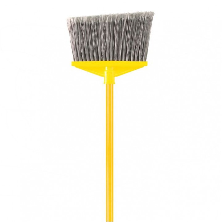 BRUTE Broom - Vinyl Coated Handle, Flagged Poly Fill, Gray