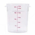 21 Ltr Round Storage Container, PC, Clear - 6/Case