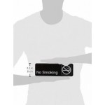 3" x 9" Information Sign, No Smoking, Black - 12/Case