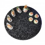 Cal-Mil SS290-31 Round Black Simulated Stone Trays