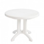 38" Folding Table, Round, , Vega, White - 14/Case