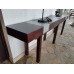 Mahogany console with stainless steel inserts