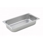 1/3 Size Steam Pan, 2.5", 25 Ga StraiGHT-Sided, S/S - 12/Case