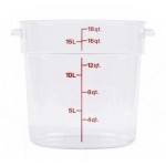 17 Ltr Round Storage Container, PC, Clear - 6/Case