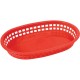10.75" x 7.25" x 1.5" Platter Baskets, Oval, Red - 144/Case