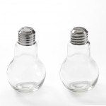 Salt Pepper Set, Glass, Lightbulb, 4 Oz. 2-1/8 Dia.x4 H - 36/Case
