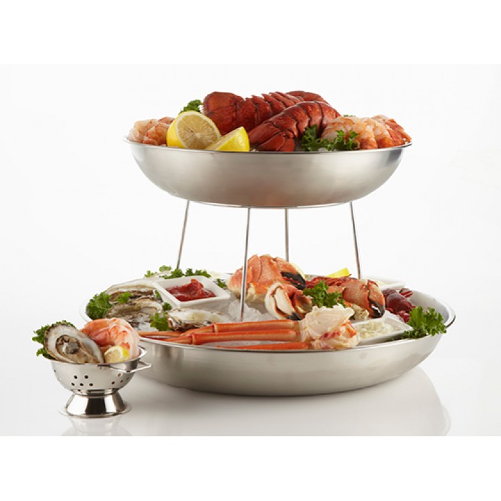 Seafood Tray, Stainless Steel, 12 12-1/2 Dia.x2-1/4 H - 24/Case
