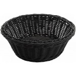 8.25" x 3.25" Poly Woven Baskets, Round, Black - 12/Case