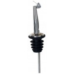 Pourers, Tapered Spout & Hinged Cap, Plastic Stopper, Metal, Black - 144/Case
