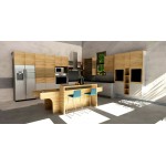Riverside kitchen with island, HPL